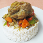 White Rice with Vegetable Sauce and Chicken